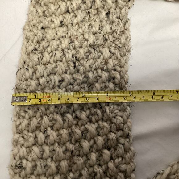 Tweedy Beige Thick Chunky Knit Winter Infinity Scarf Handmade? - Picture 5 of 9